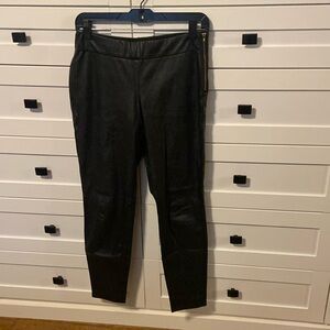 Black vegan leather ankle length pants excellent cond